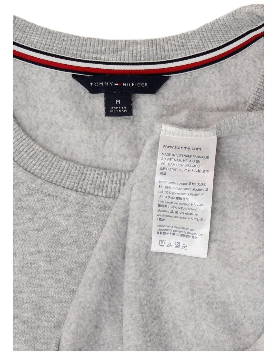 Damska bluza z grafiką Tommy Hilfiger UK 14, średnia, szara, nakrapiana