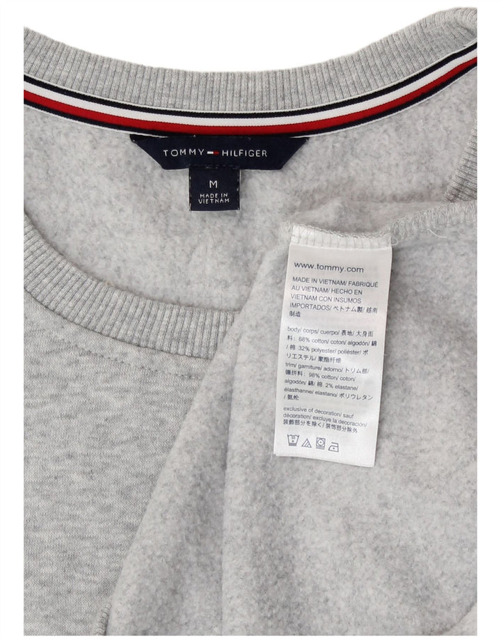 Damska bluza z grafiką Tommy Hilfiger UK 14, średnia, szara, nakrapiana