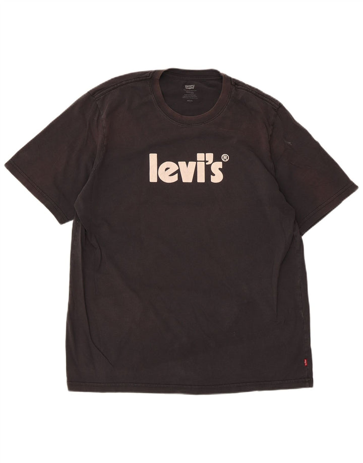 Męski T-shirt Levi's o swobodnym kroju z grafiką, średni czarny