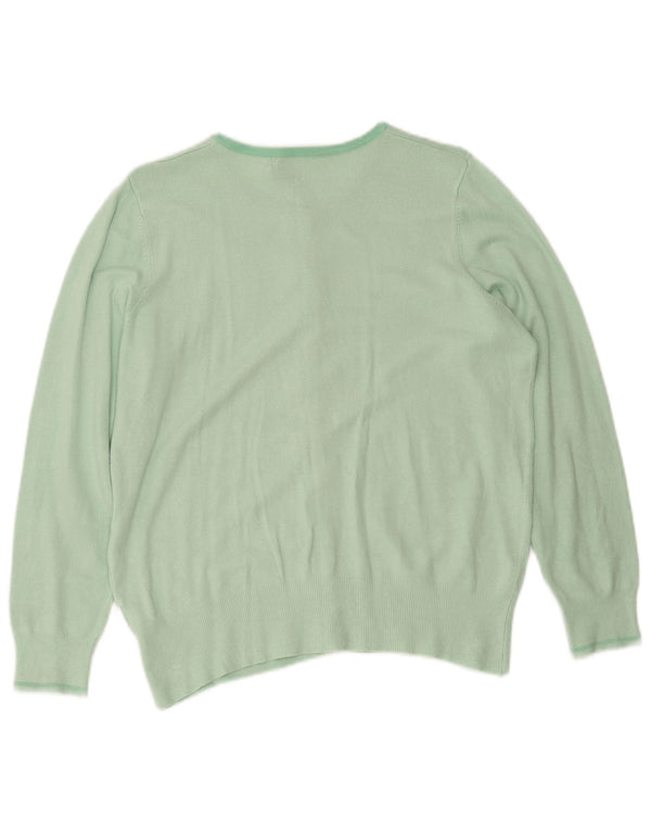 Marks & Spencer Damski sweter kardigan UK 16, duży, zielony, wiskoza