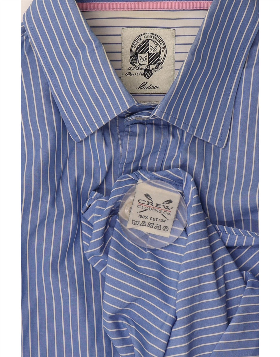 Koszula męska Crew Clothing Średni niebieski, bawełniany w prążki
