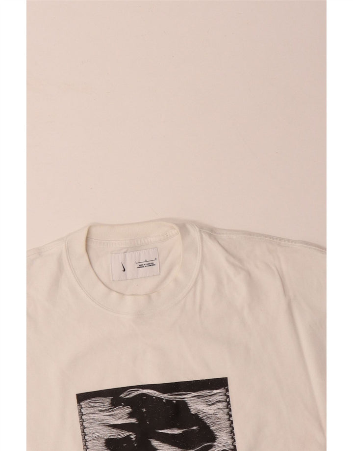 Męski T-shirt z grafiką NIKE, duży, biały, bawełniany