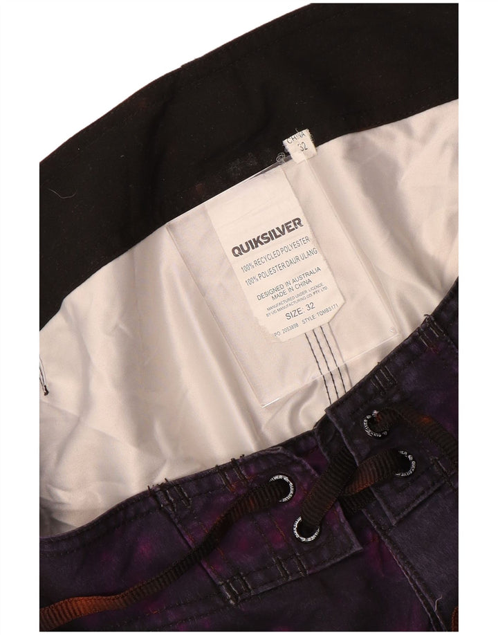 Męskie spodenki kąpielowe Quiksilver z grafiką, średni fiolet, poliester Tie Dye