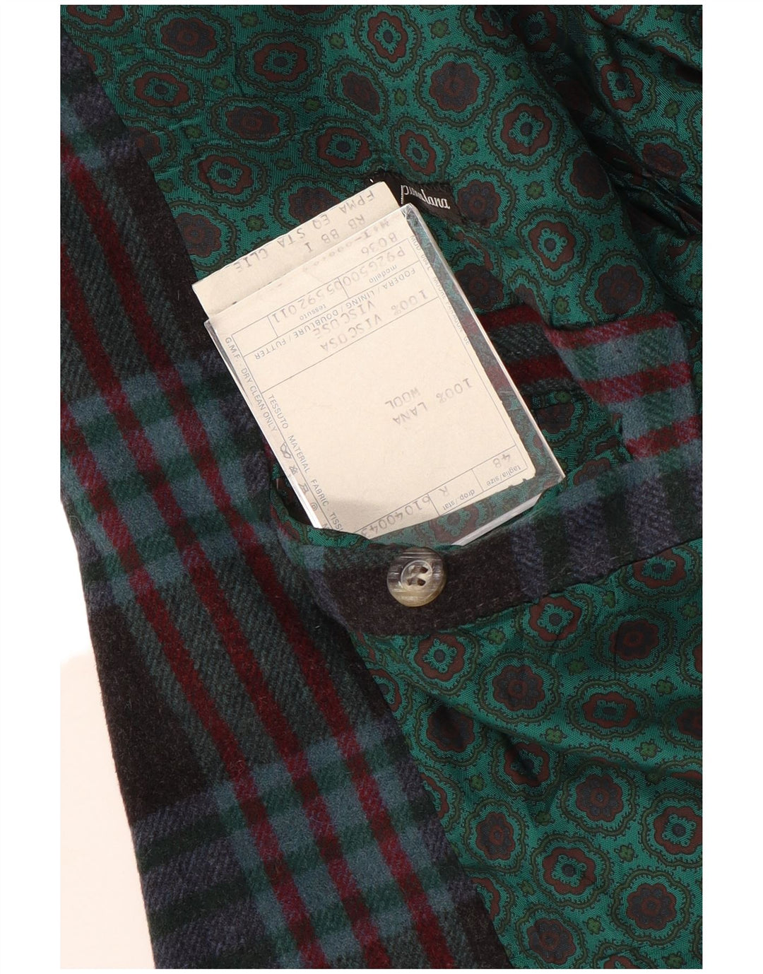 Vintage męska marynarka zapinana na 2 guziki IT 48 Średni granatowy wełniany kratkę