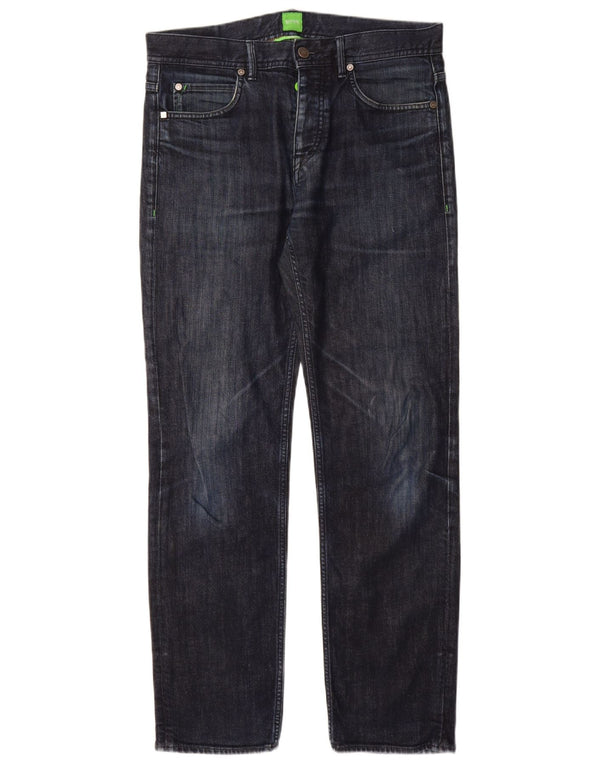 Męskie proste dżinsy HUGO BOSS W32 L32 Granatowa bawełna