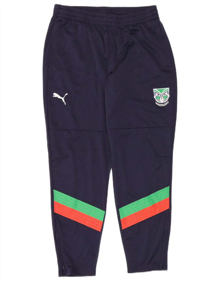 Męskie spodnie dresowe PUMA Warriors XL, granatowy, poliester z blokami kolorów