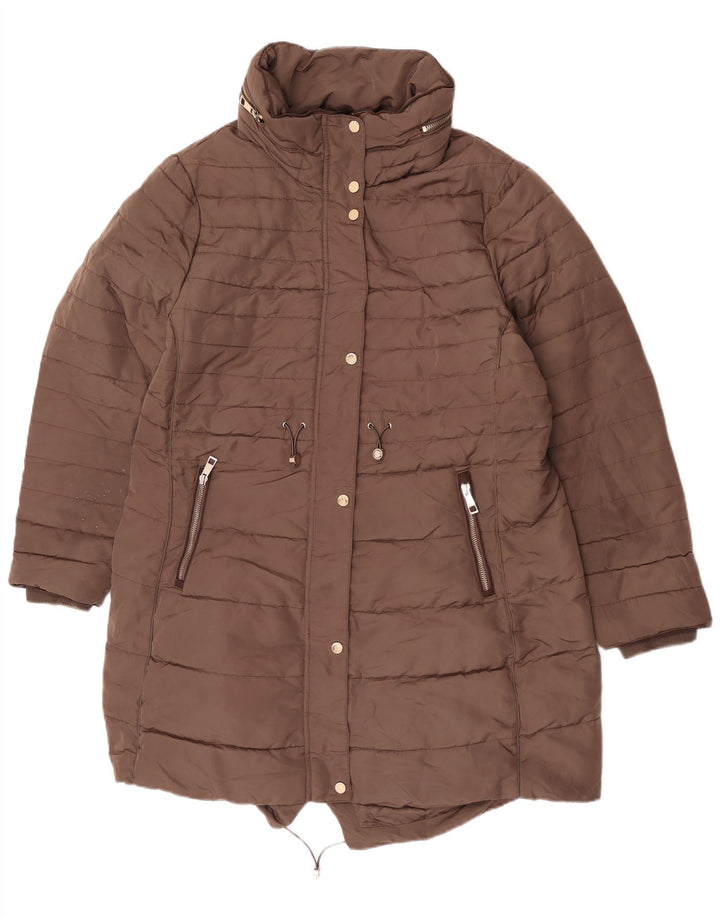 Marks & Spencer Damska kurtka parka z kapturem UK 20 2XL Khaki Poliester