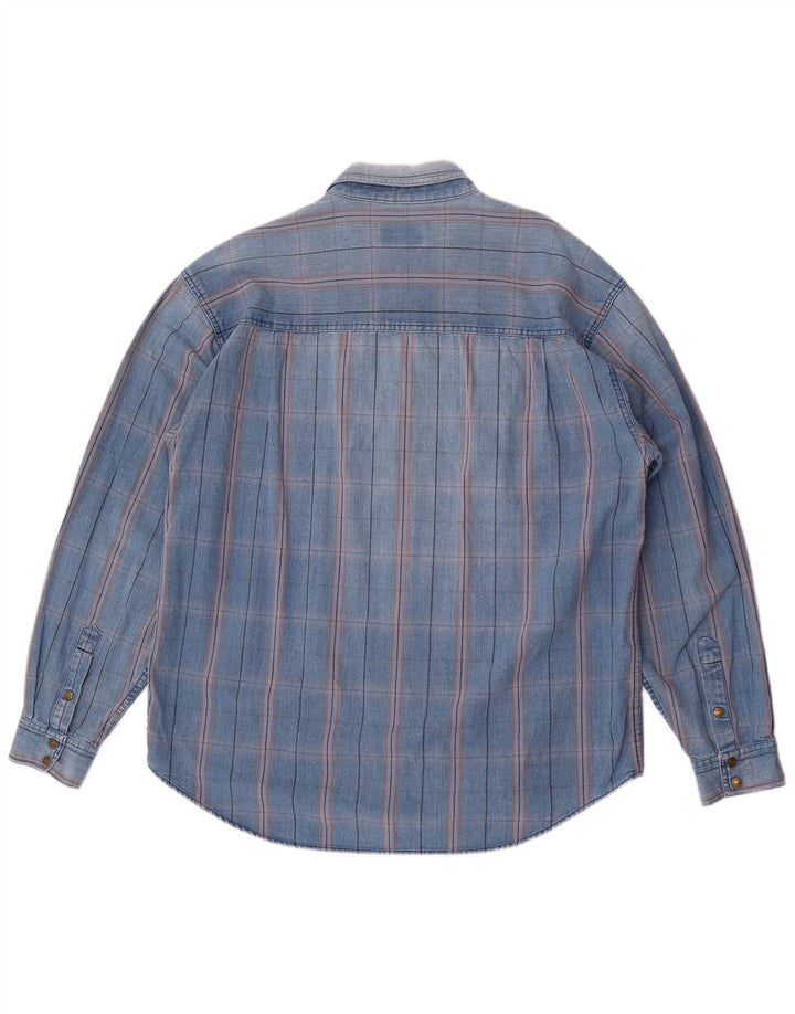 Męska koszula westernowa Wrangler 2XL, bawełniana niebieska kratka