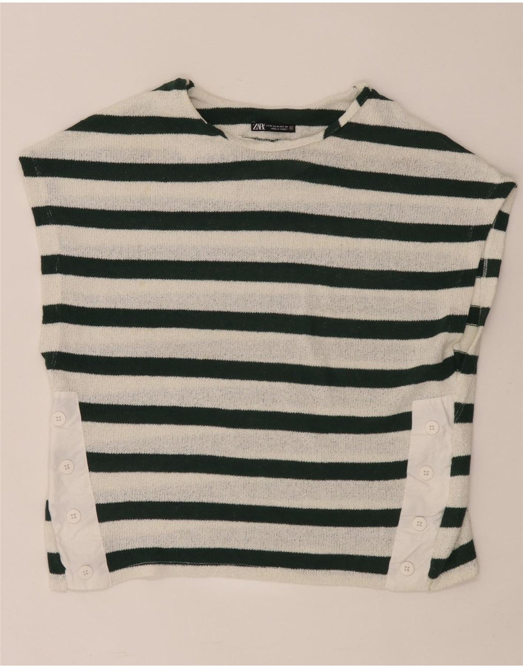 T-shirt damski Zara Top UK 14 w średnie białe paski