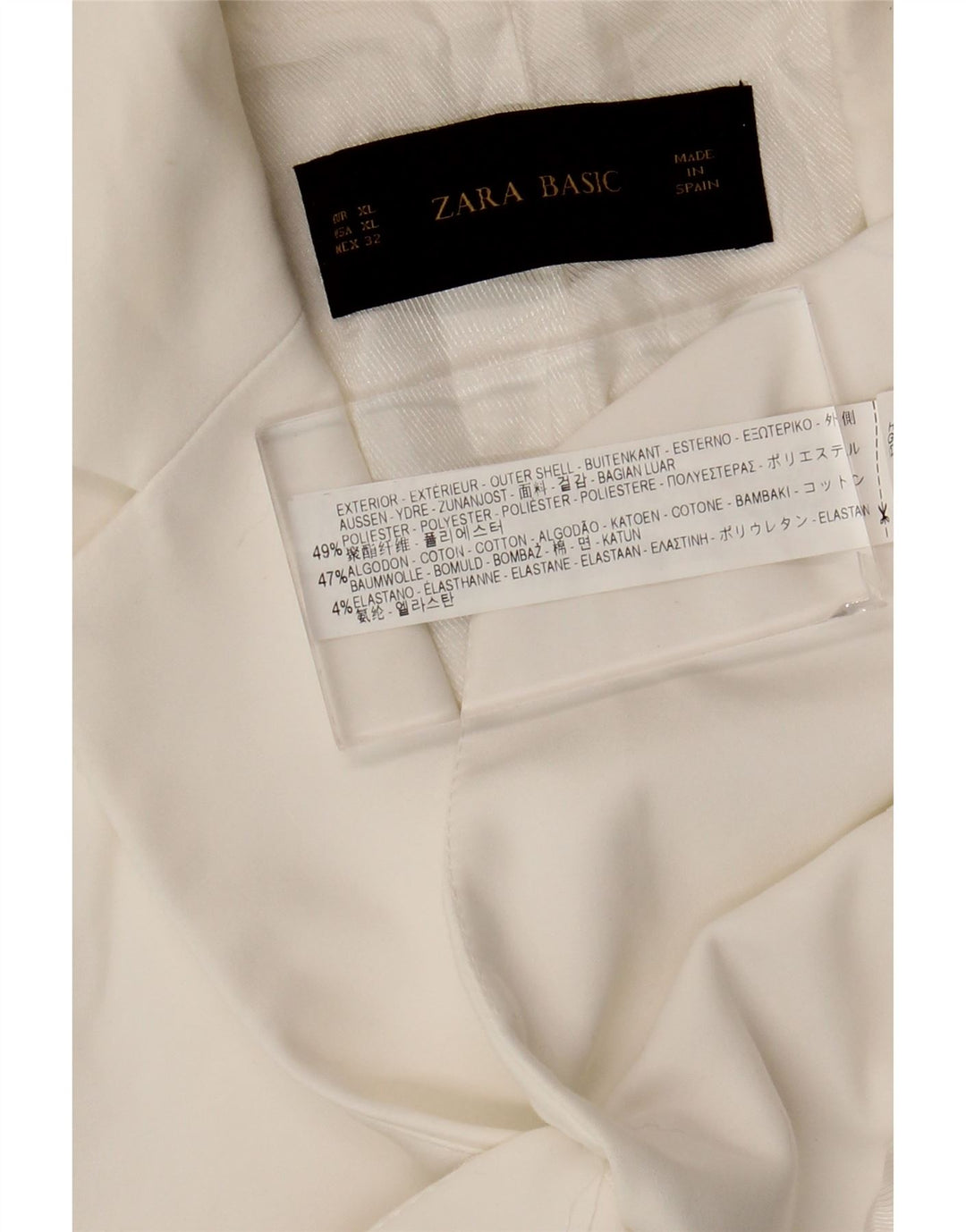 Damska marynarka ZARA zapinana na 1 guzik UK 18 XL, biały poliester
