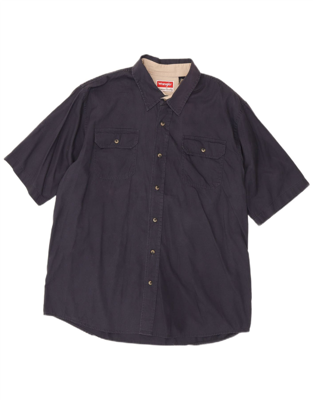 Koszula męska z krótkim rękawem Wrangler XL, granatowa, bawełniana