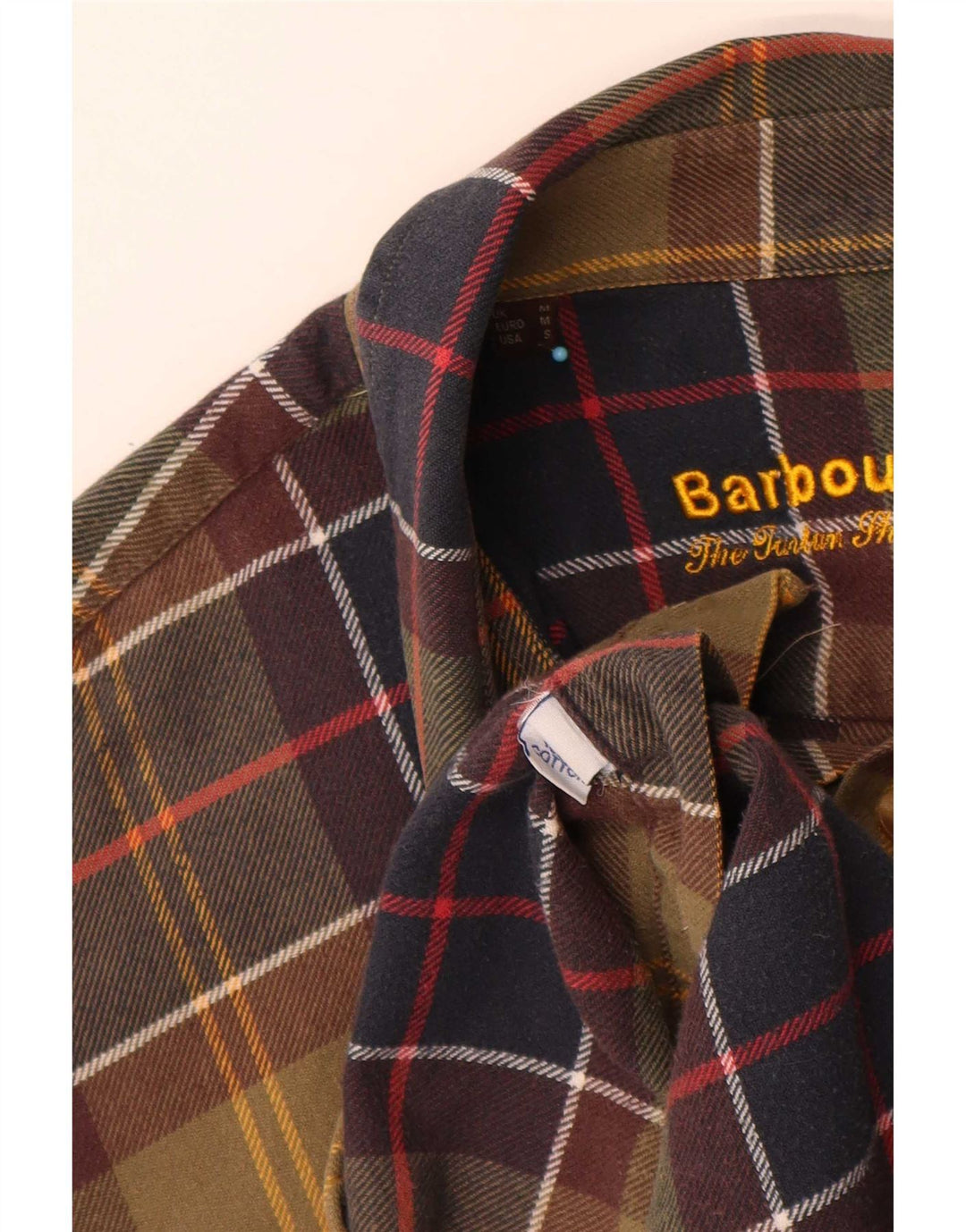 Koszula flanelowa męska Barbour o regularnym kroju, bawełniana w średnią zieloną kratę