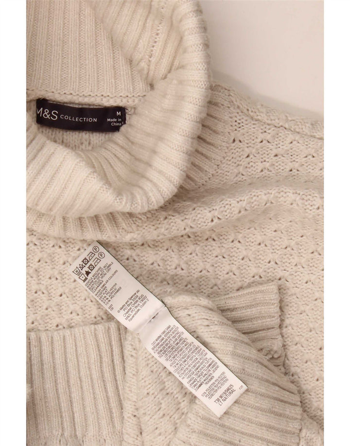 Sweter damski Marks & Spencer z wywijanym dekoltem, UK 14, średni beż