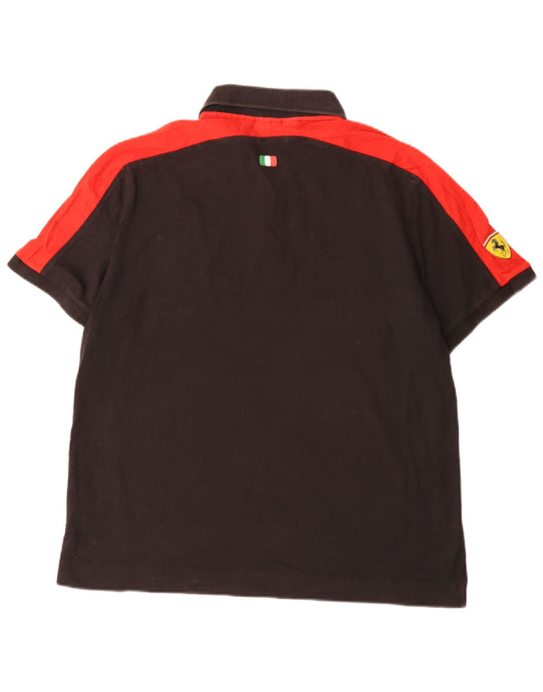 Męska koszulka polo Puma Ferrari XL, czarna, z blokami kolorów
