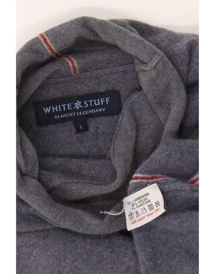 Męski sweter z golfem White Stuff, duży, niebieski, z owczej wełny