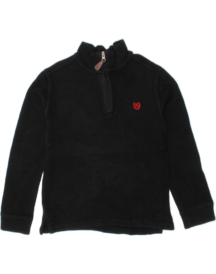 CHAPS Boys Zip Neck Sweatshirt Jumper 6-7 Years Black Cotton Vintage Chaps and Second-Hand Chaps from Messina Hembry 