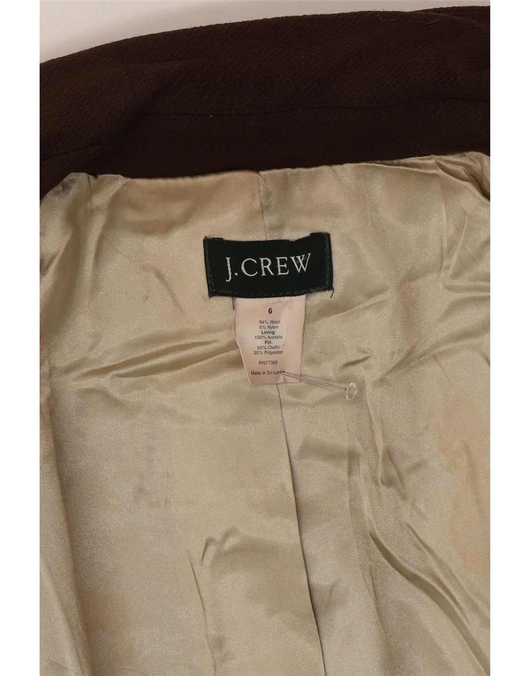 Płaszcz damski J. Crew US 6, średniobrązowy, wełniany