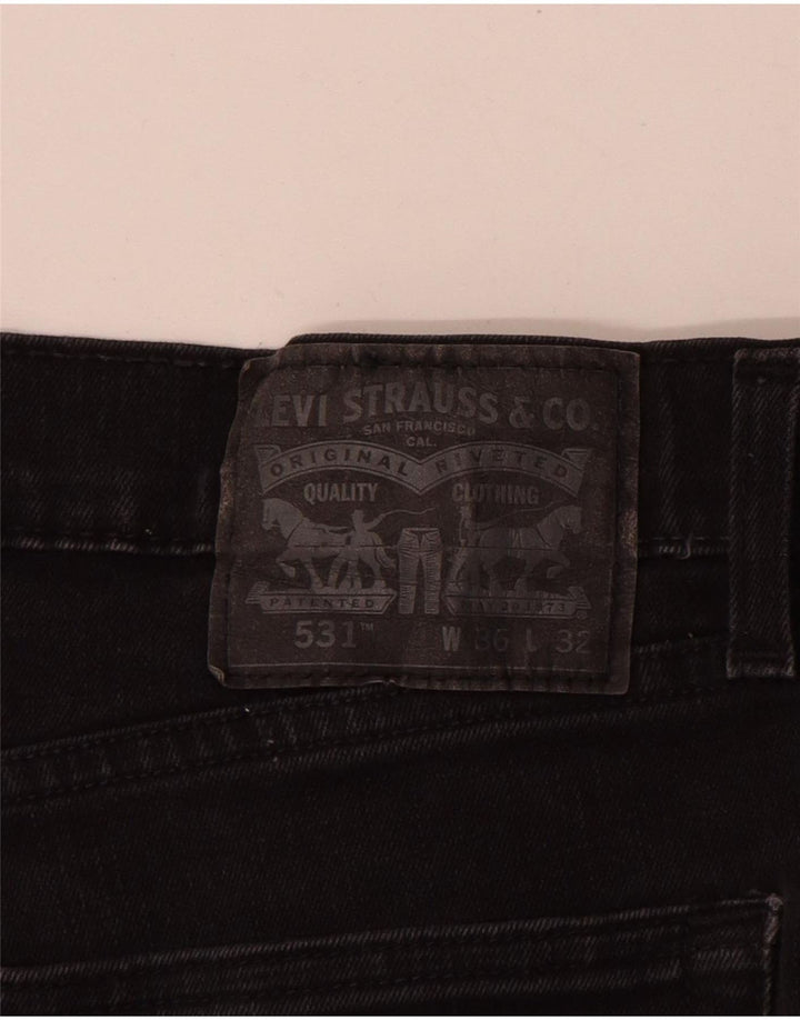 Męskie jeansy Levi's 531 Slim W36 L32 Czarna bawełna