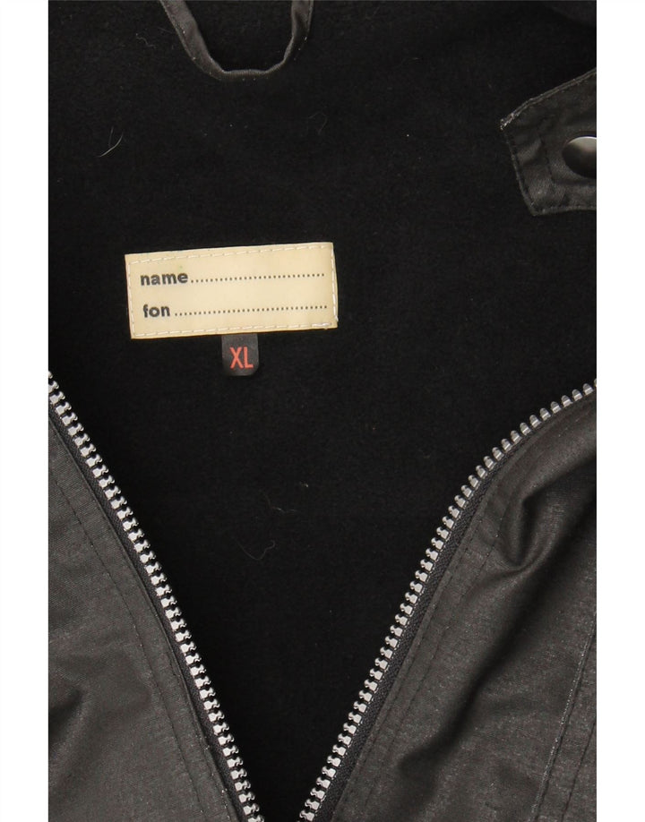 VINTAGE Mens Graphic Gilet UK 42 XL Black Vintage Vintage and Second-Hand Vintage from Messina Hembry 