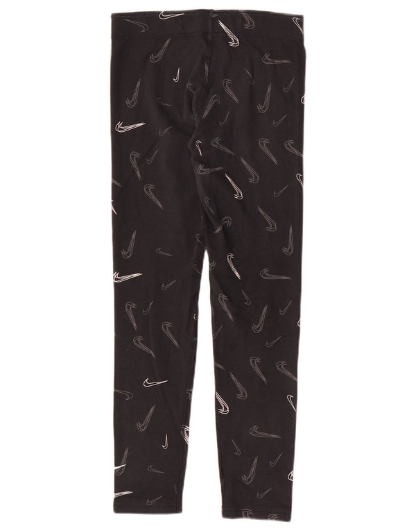Legginsy dziewczęce Nike z grafiką, 13-14 lat, XL, czarne, bawełniane