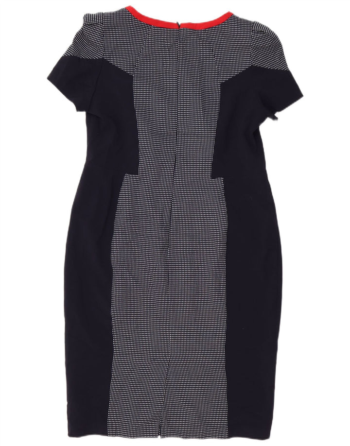 Marks & Spencer Damska sukienka płaszczowa UK 14, średni granatowy poliester w kratkę