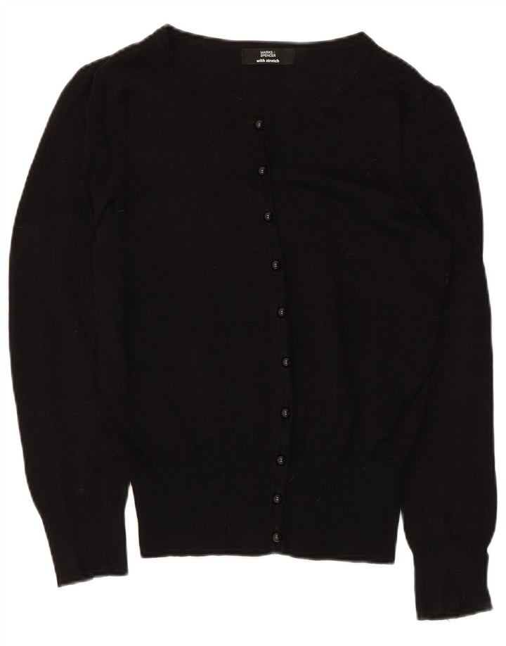 Marks & Spencer Damski sweter kardigan UK 8 Small Black Wiskoza