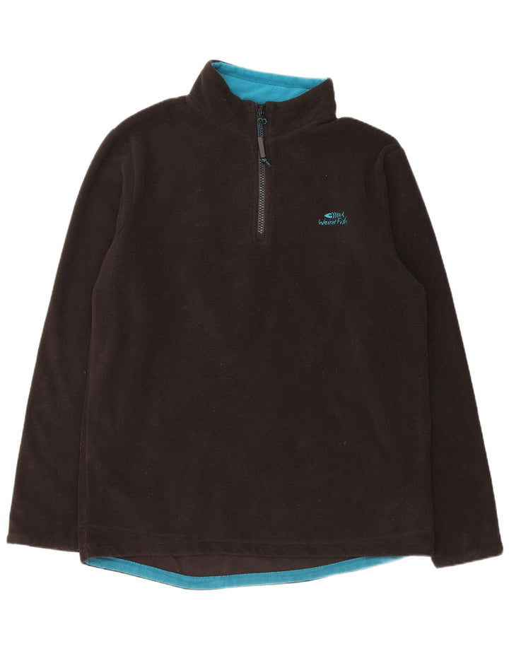 Męski sweter polarowy Weird Fish z zamkiem błyskawicznym, średni czarny poliester