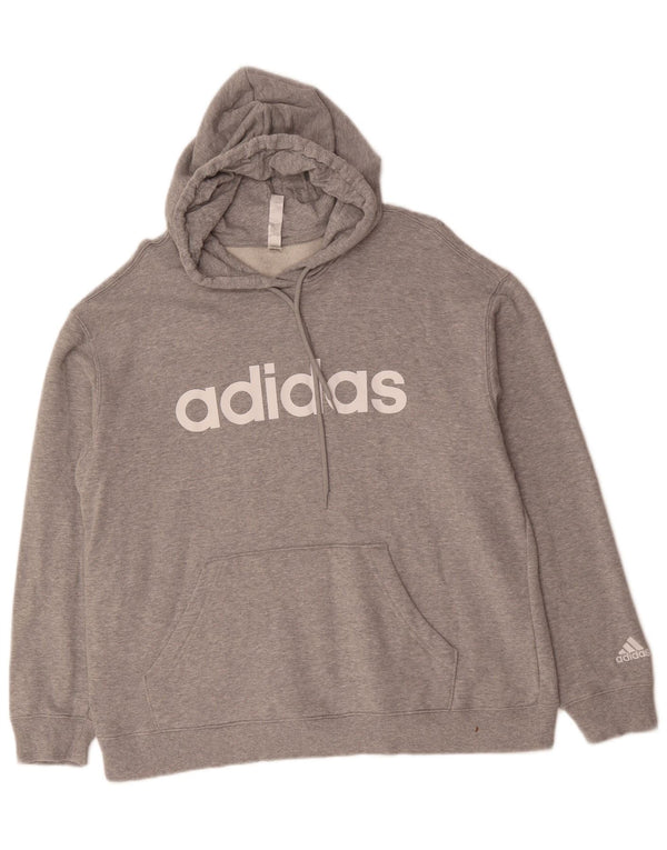 Damska bluza z kapturem ADIDAS z grafiką, UK 20/22 XL, szara bawełna