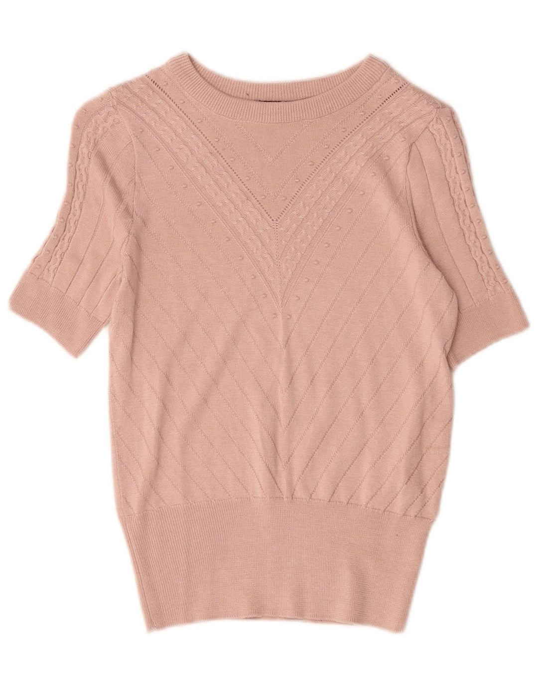 Marks & Spencer Damski sweter z okrągłym dekoltem, UK 8, mały różowy