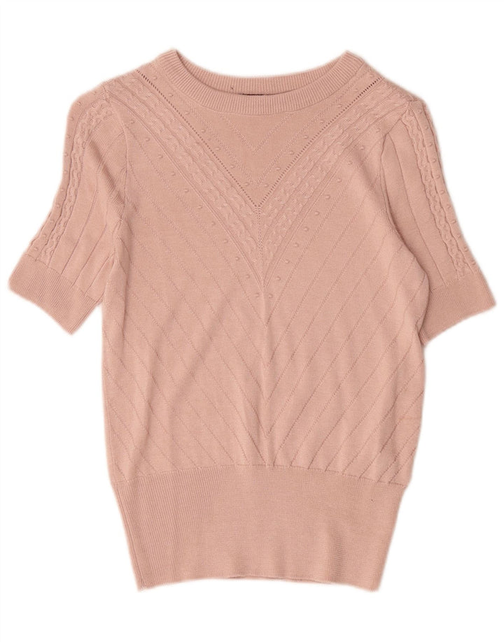 Marks & Spencer Damski sweter z okrągłym dekoltem, UK 8, mały różowy