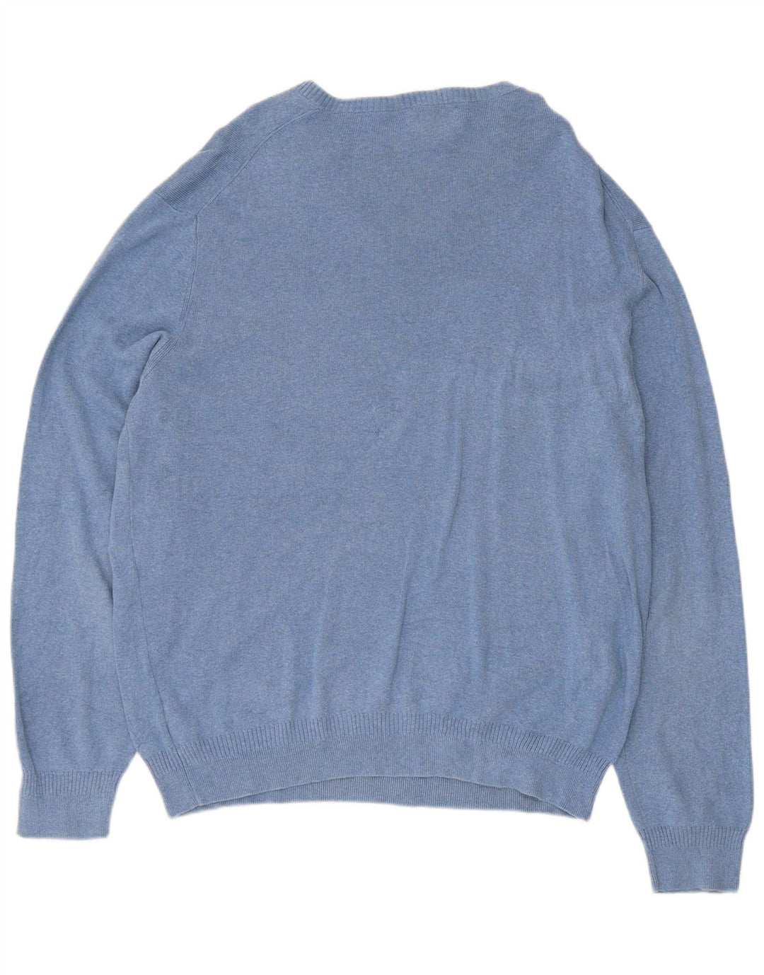 Męski sweter Calvin Klein z dekoltem w kształcie litery V, duży, niebieski, bawełniany