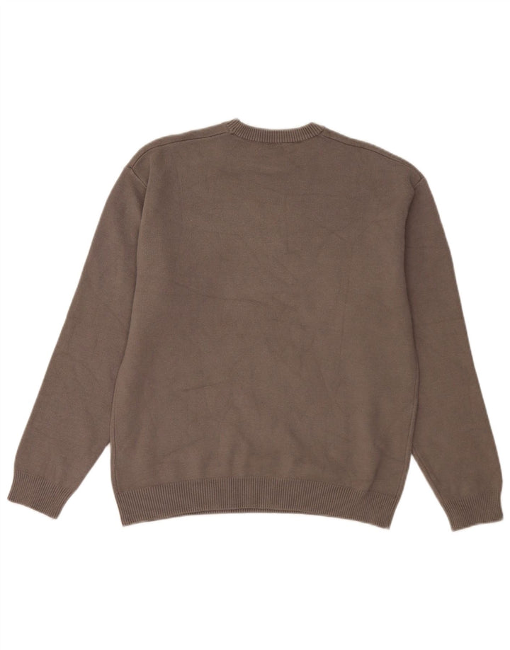 Męski sweter z okrągłym dekoltem Zara, średnio szary