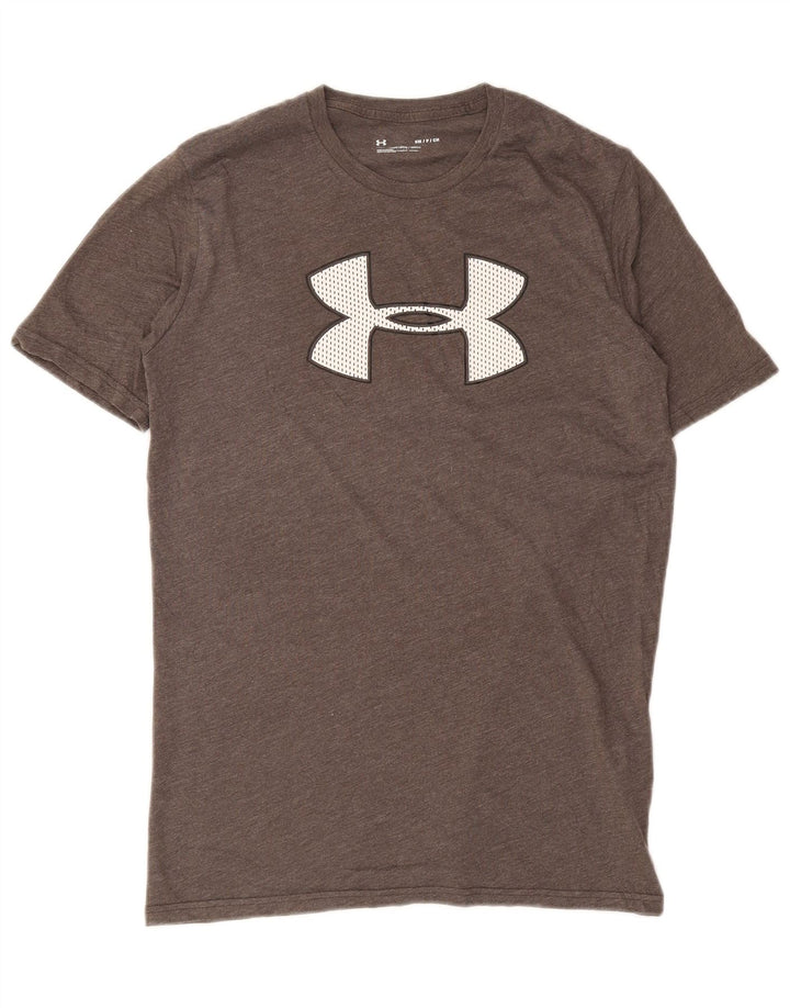 Męski T-shirt z grafiką Under Armour, mały, szary, bawełniany