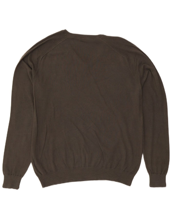 Męski sweter Guess z dekoltem w kształcie litery V, XL, bawełniany khaki