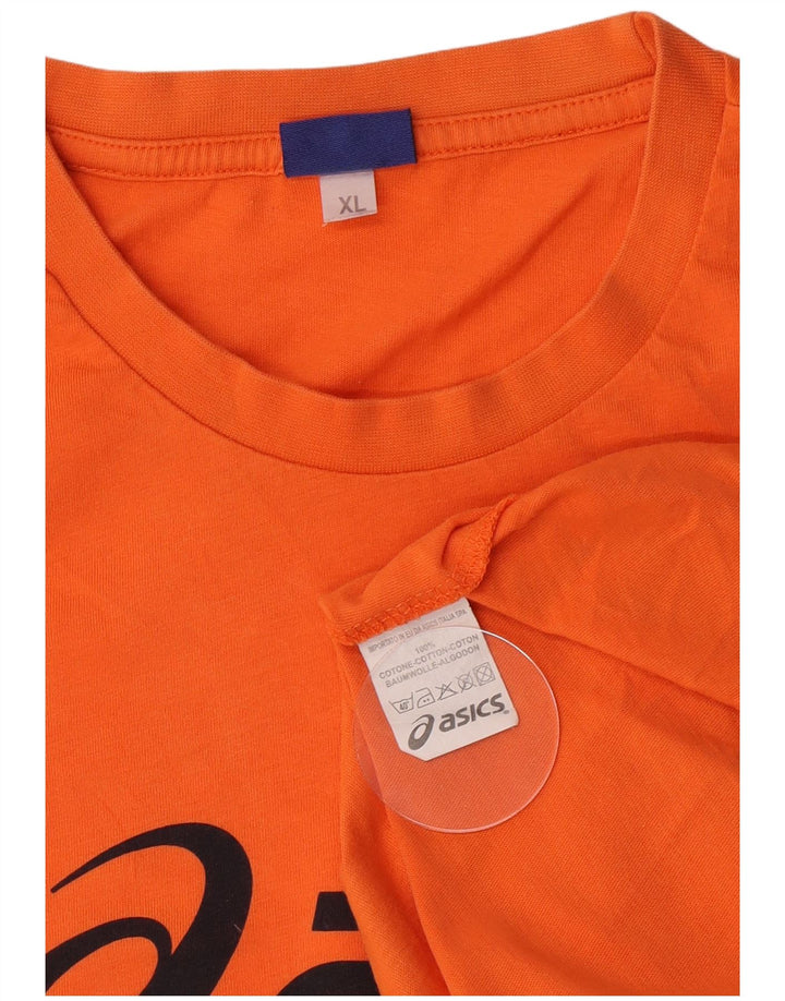 Męska koszulka z grafiką Asics, XL, pomarańczowa, bawełniana