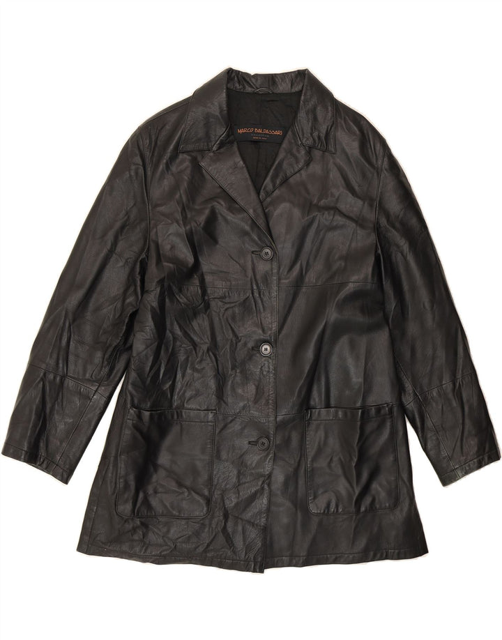 MARCO BALDASSARI Womens Overcoat UK 14 Large Black Vintage Marco Baldassari and Second-Hand Marco Baldassari from Messina Hembry 