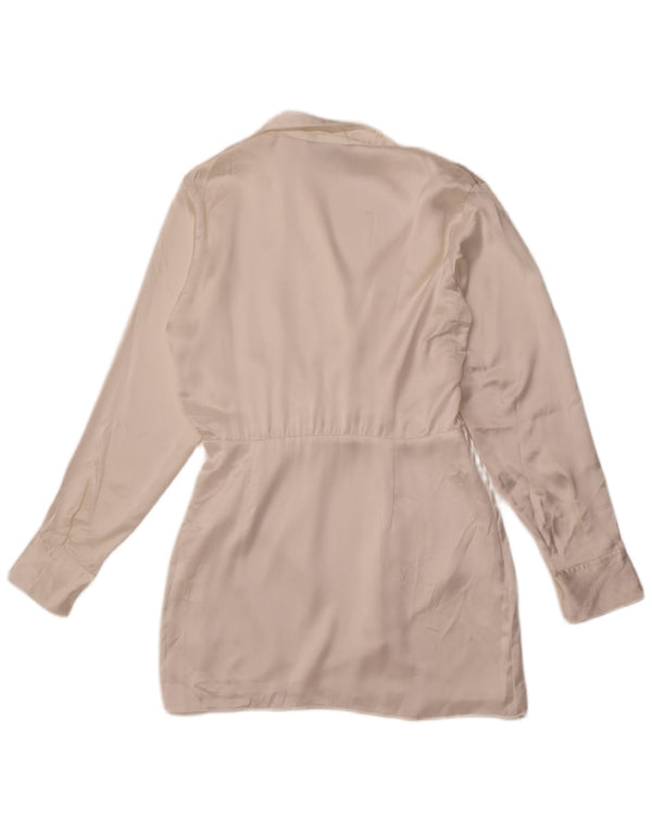 Damska sukienka koszulowa ZARA UK 14 Średni biały jedwab