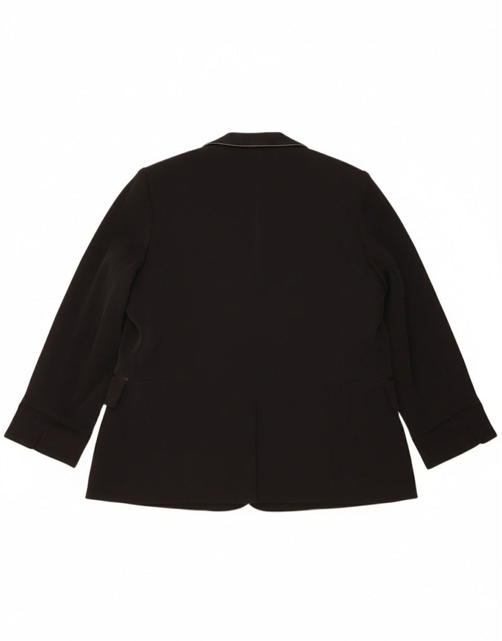 COAST Womens Open Blazer Jacket UK 16 Large Black Polyester