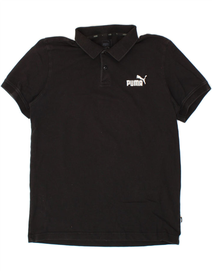 PUMA Mens Polo Shirt Medium Black Cotton Vintage Puma and Second-Hand Puma from Messina Hembry 