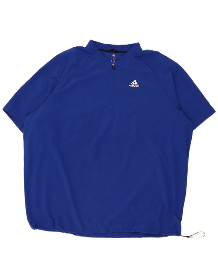 Adidas Męski dres z krótkim rękawem Top 3XL Niebieski poliester