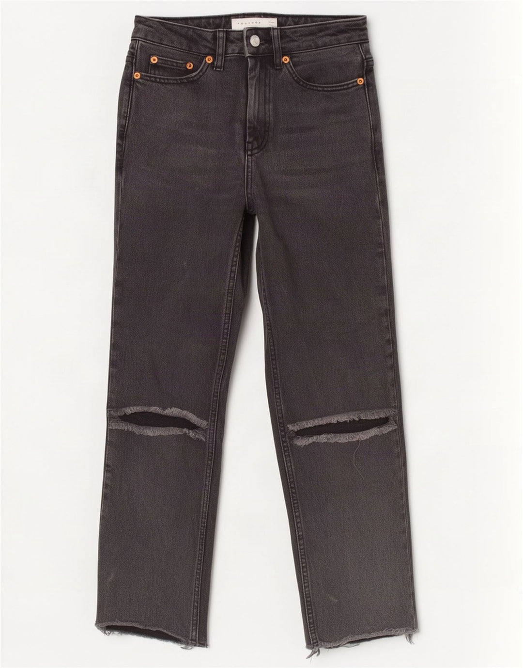Damskie jeansy Topshop w trudnej sytuacji W25 L24 Szary poliester