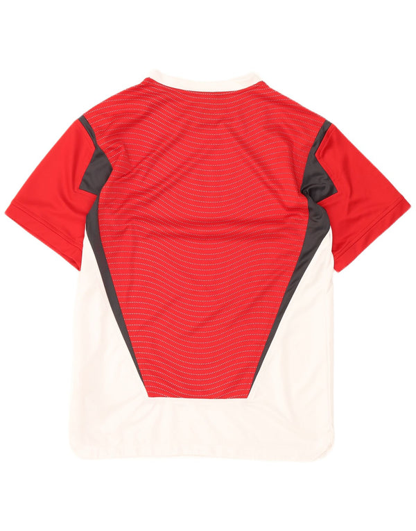 Chłopięcy T-shirt z grafiką Nike, 13-14 lat, XL, biały, poliester z blokami kolorów