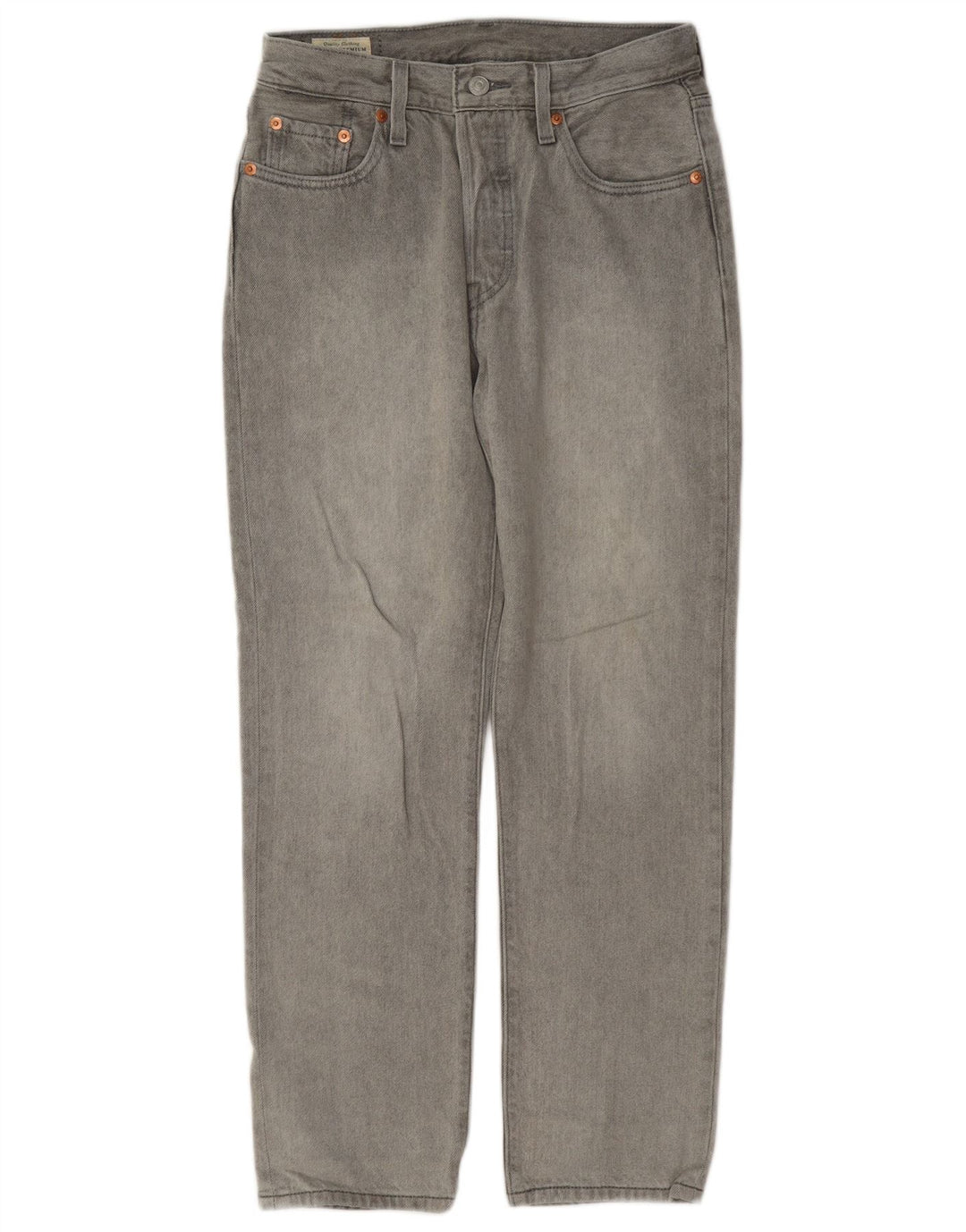 Damskie dżinsy Levi's 501 Straight W25 L28 Szara bawełna