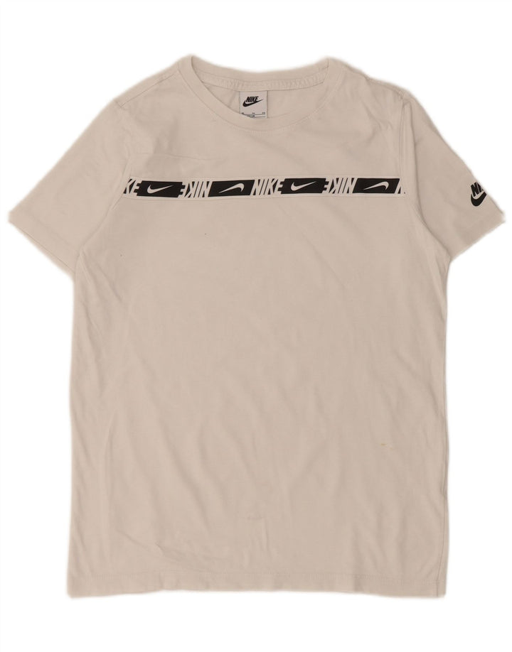 Chłopięcy T-shirt z grafiką NIKE, 13-14 lat, XL, biały