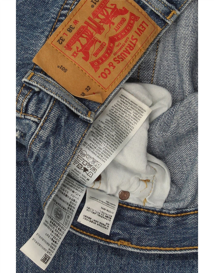 Męskie jeansy Levi's 501 Straight W38 L32 Niebieskie bawełniane