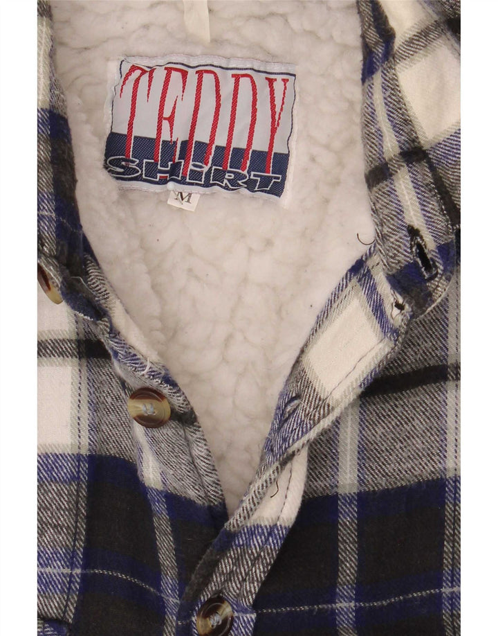 Koszula flanelowa męska drwal w stylu vintage, średnia granatowa kratka