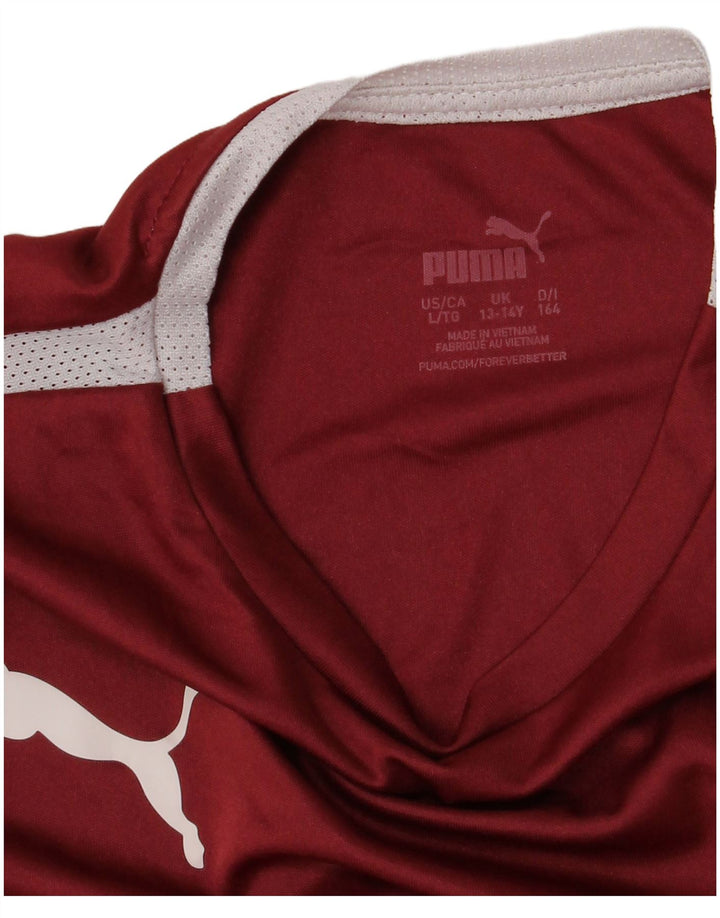 Chłopięcy T-shirt z grafiką Puma 13-14 lat, bordowy