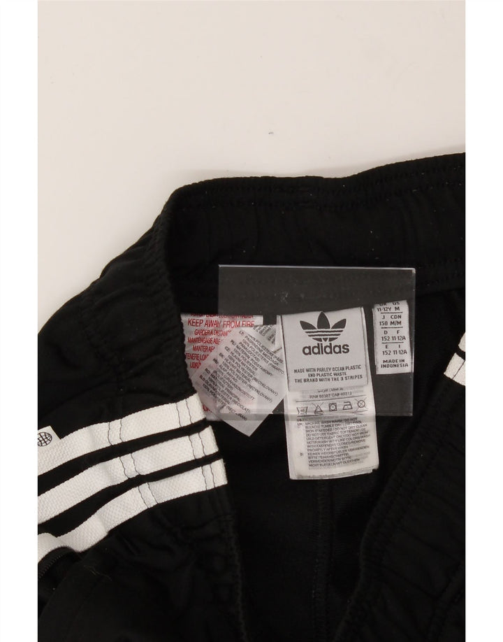 ADIDAS Boys Tracksuit Trousers Joggers 11-12 Years Black Polyester Vintage Adidas and Second-Hand Adidas from Messina Hembry 