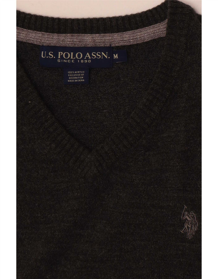 US Polo Assn. Męska kamizelka bez rękawów, średnioszara, akrylowa