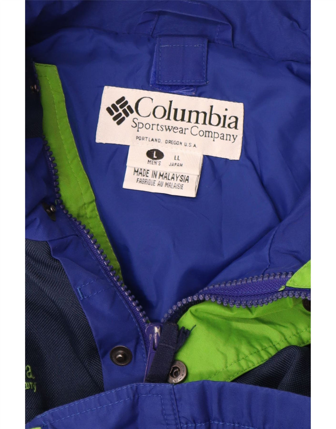 Męska kurtka przeciwdeszczowa Columbia Bugaboo UK 40, duży niebieski blok kolorów